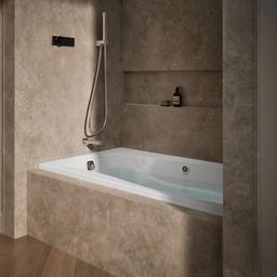 Kohler Mariposa 66'' x 36'' alcove Heated BubbleMassageE air bath with Bask heated surface, left drain - White - image 2