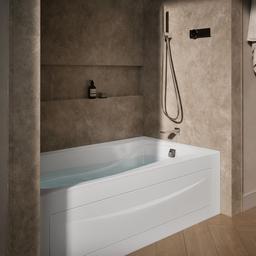 Kohler Mariposa 66'' x 36'' alcove Heated BubbleMassageE air bath, right drain - White - image 2