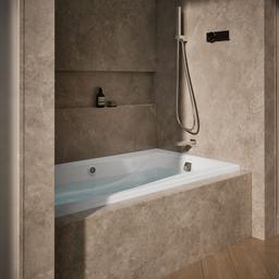 Kohler Mariposa 66'' x 36'' alcove Heated BubbleMassageE air bath, right drain - White - image 2