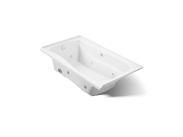 Kohler Mariposa 66'' x 36'' alcove heated whirlpool, left drain - White