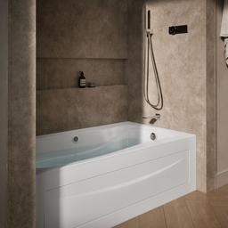 Kohler Mariposa 66'' x 36'' alcove whirlpool bath with Bask heated surface, right drain - White - image 2