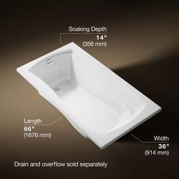Kohler Mariposa 66'' x 36'' drop-in bath - White - image 3