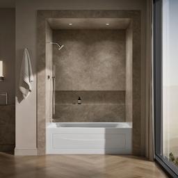 Kohler Mariposa 66'' x 36'' alcove bath, left drain - White - image 4