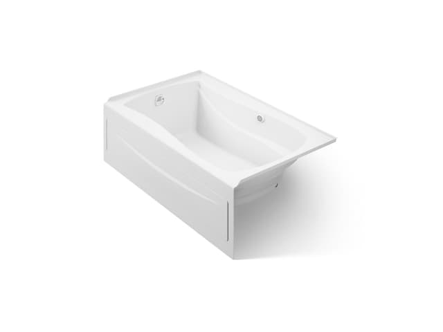 Kohler Mariposa 60'' x 36'' alcove Heated BubbleMassageE air bath with Bask heated surface, left drain - White