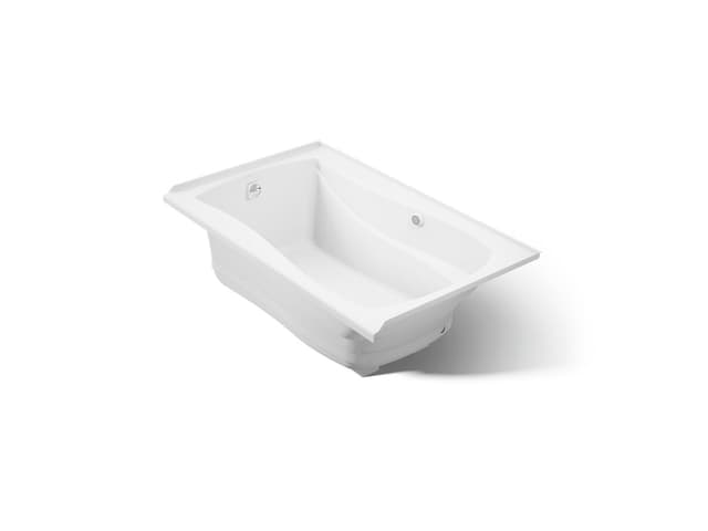 Kohler Mariposa 60'' x 36'' alcove Heated BubbleMassageE air bath with Bask heated surface, left drain - White