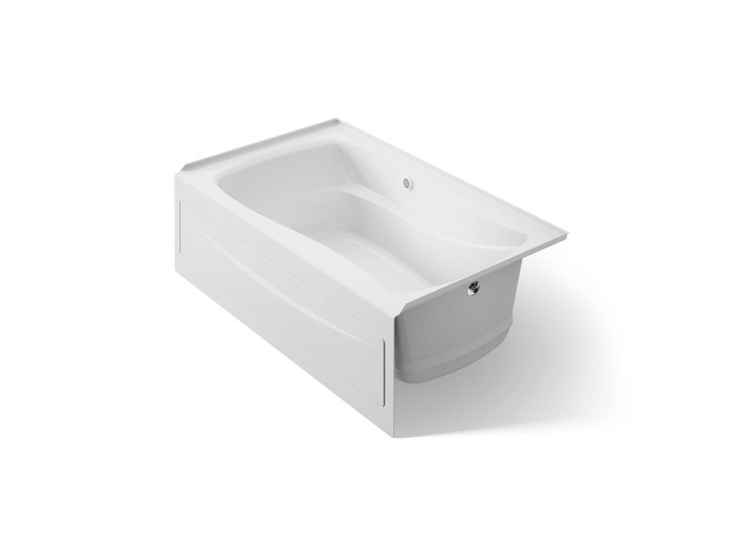 Kohler Mariposa 60'' x 36'' alcove Heated BubbleMassageE air bath with Bask heated surface, right drain - White by Kohler