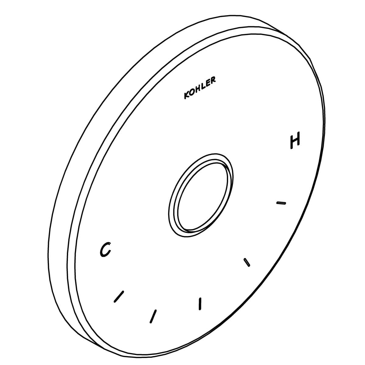 Kohler Genuine Parts Escutcheon - Vibrant Brushed Moderne Brass by Kohler Genuine Parts