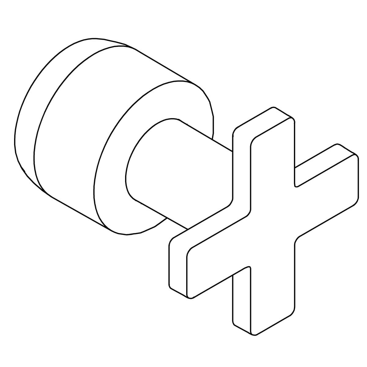 Kohler Genuine Parts Assembly, Handle, Cross - Matte Black by Kohler Genuine Parts