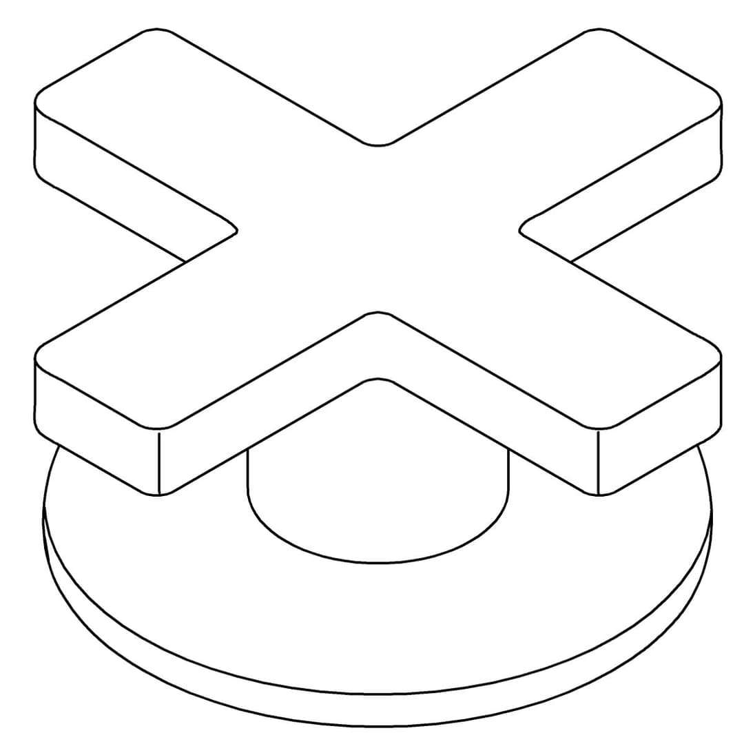 Kohler Genuine Parts Cross Handle Assembly - Matte Black by Kohler Genuine Parts
