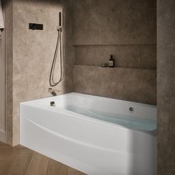 Kohler Mariposa 72'' x 36'' alcove Heated BubbleMassageE air bath with Bask heated surface, left drain - White - image 2