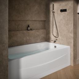 Kohler Mariposa 72'' x 36'' alcove Heated BubbleMassageE air bath, right drain - White - image 2