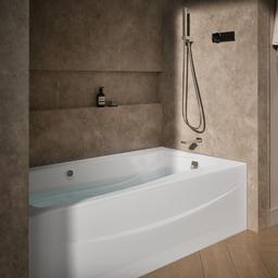 Kohler Mariposa 72'' x 36'' alcove Heated BubbleMassageE air bath with Bask heated surface, right drain - White - image 2