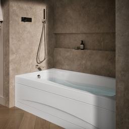 Kohler Mariposa 72'' x 36'' alcove heated whirlpool bath, left drain - White - image 2