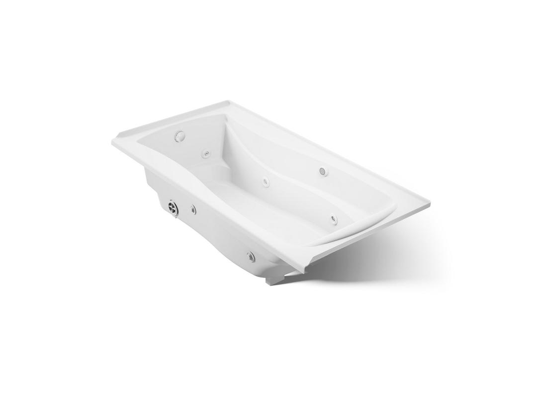 Kohler Mariposa 72'' x 36'' alcove whirlpool bath with Bask heated surface, left drain - White by Kohler