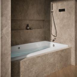 Kohler Mariposa 72'' x 36'' alcove heated whirlpool bath, right drain - White - image 2