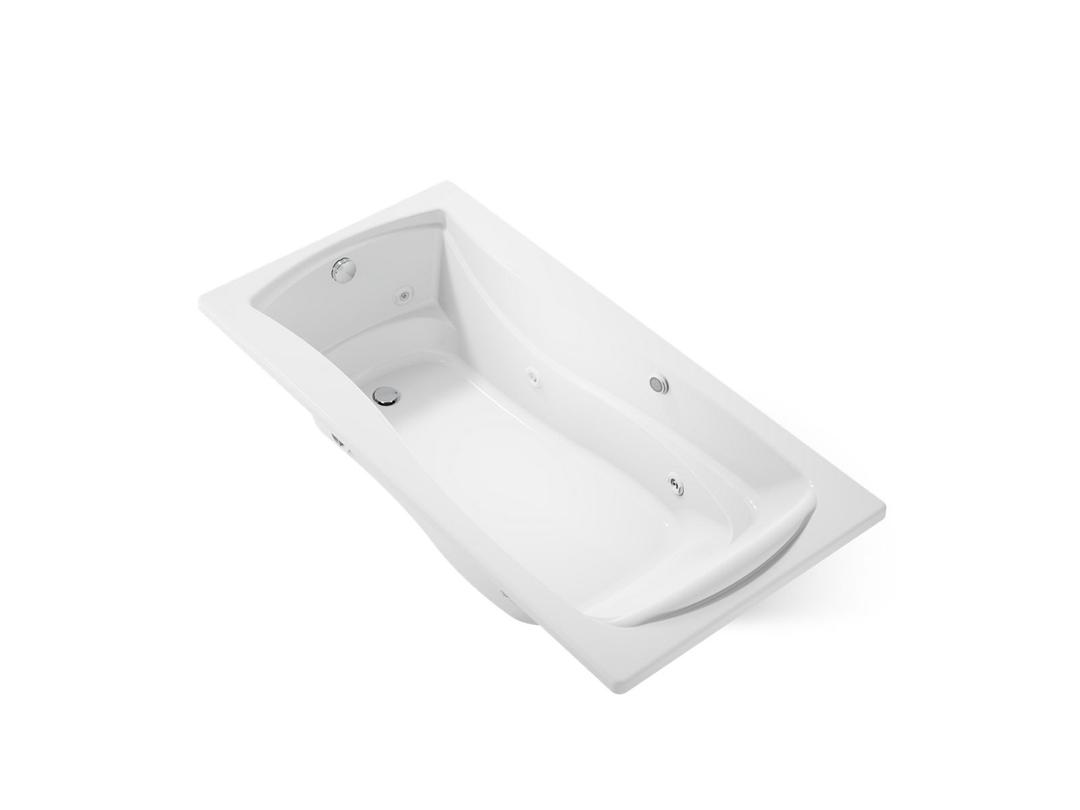 Kohler Mariposa 72'' x 36'' drop-in whirlpool bath with Bask heated surface - White by Kohler