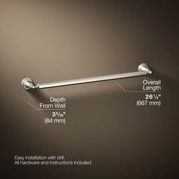 Kohler Pinstripe 24'' towel bar - Vibrant Brushed Nickel - image 3