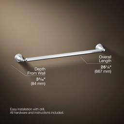Kohler Pinstripe 24'' towel bar - Polished Chrome - image 3