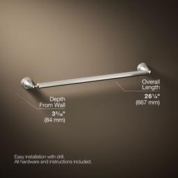 Kohler Pinstripe 24'' towel bar - Vibrant Polished Nickel - image 3