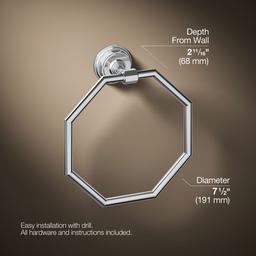 Kohler Pinstripe Towel ring - Polished Chrome - image 3