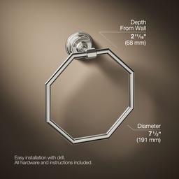 Kohler Pinstripe Towel ring - Vibrant Polished Nickel - image 3