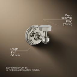 Kohler Pinstripe Robe hook - Vibrant Polished Nickel - image 3