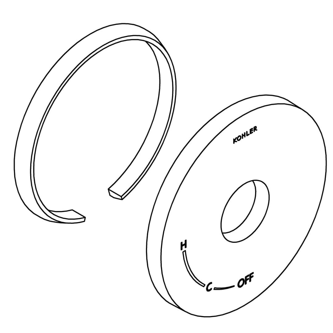 Kohler Genuine Parts Escutcheon KIT - Vibrant Brushed Nickel by Kohler Genuine Parts