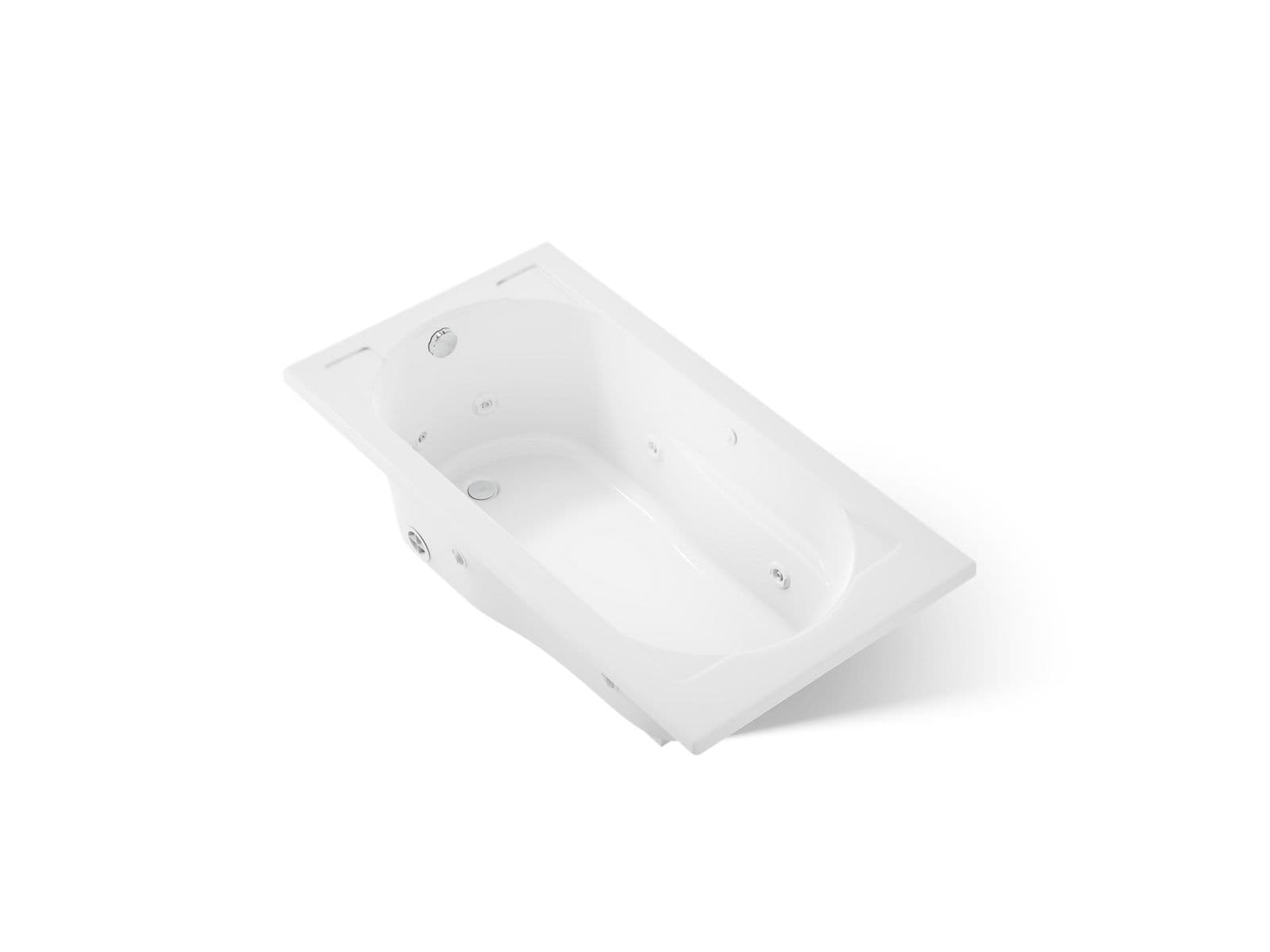 Kohler Devonshire 60'' x 32'' drop-in whirlpool bath with and heater - White by Kohler