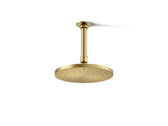 Kohler Contemporary Round 8'' single-function rainhead, 1.75 gpm - Vibrant Brushed Moderne Brass