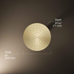 Kohler Contemporary Round 8'' single-function rainhead, 2.5 gpm - Vibrant French Gold - image 3