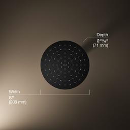 Kohler Contemporary Round 8'' single-function rainhead, 2.5 gpm - Matte Black - image 3