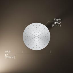 Kohler Contemporary Round 8'' single-function rainhead, 2.5 gpm - Polished Chrome - image 3