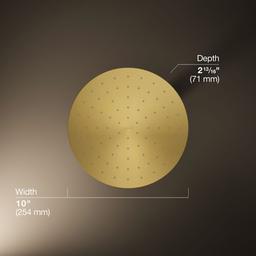 Kohler Contemporary Round 10'' single-function rainhead, 1.75 gpm - Vibrant Brushed Moderne Brass - image 3