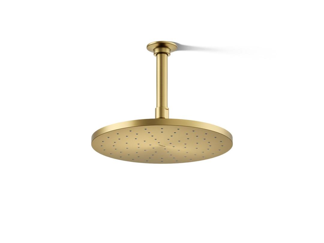 Kohler Contemporary Round 10'' single-function rainhead, 1.75 gpm - Vibrant Brushed Moderne Brass by Kohler