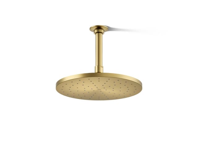 Kohler Contemporary Round 10'' single-function rainhead, 1.75 gpm - Vibrant Brushed Moderne Brass