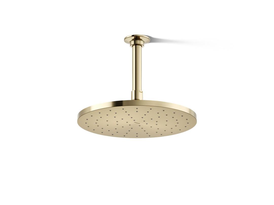 Kohler Contemporary Round 10'' single-function rainhead, 1.75 gpm - Vibrant French Gold by Kohler