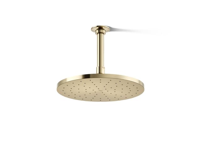Kohler Contemporary Round 10'' single-function rainhead, 1.75 gpm - Vibrant French Gold