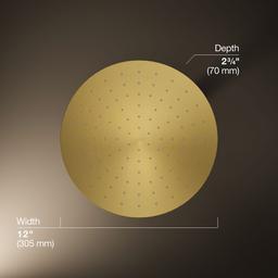 Kohler Contemporary Round 12'' single-function rainhead, 2.5 gpm - Vibrant Brushed Moderne Brass - image 3