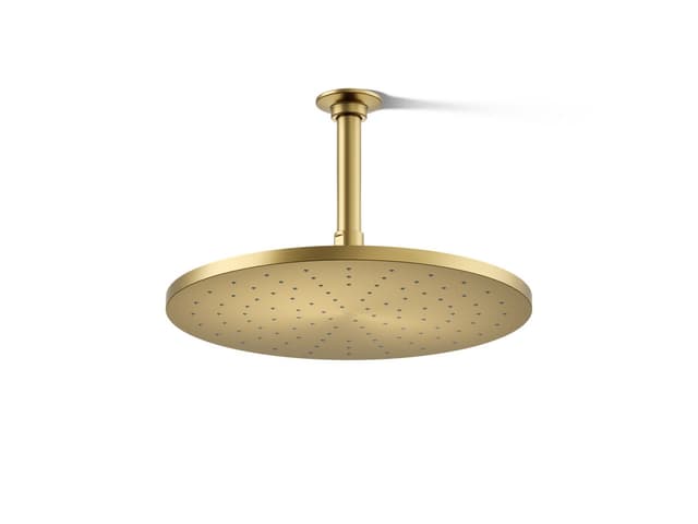Kohler Contemporary Round 12'' single-function rainhead, 2.5 gpm - Vibrant Brushed Moderne Brass