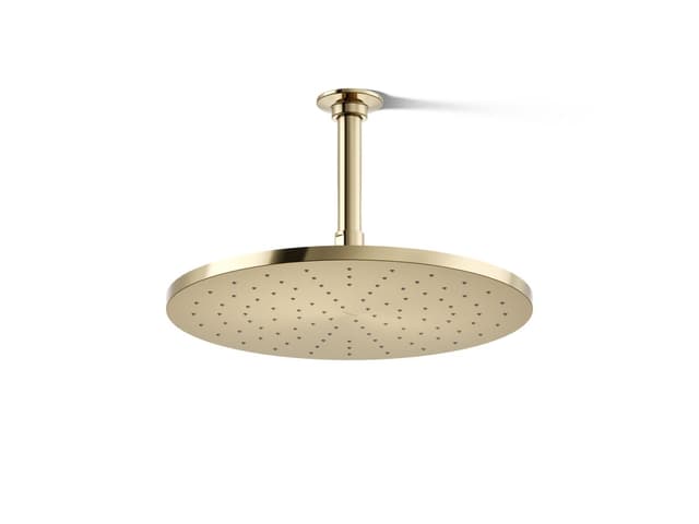 Kohler Contemporary Round 12'' single-function rainhead, 2.5 gpm - Vibrant French Gold
