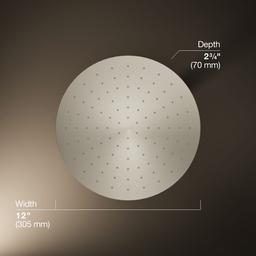 Kohler Contemporary Round 12'' single-function rainhead, 2.5 gpm - Vibrant Brushed Nickel - image 3