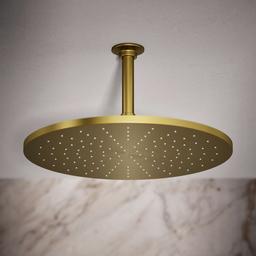 Kohler Contemporary Round 14- single-function rainhead, 2.5 gpm - Vibrant Brushed Moderne Brass - image 2