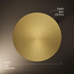 Kohler Contemporary Round 14- single-function rainhead, 2.5 gpm - Vibrant Brushed Moderne Brass - image 3