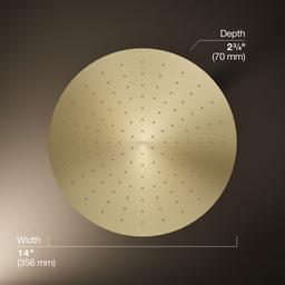 Kohler Contemporary Round 14- single-function rainhead, 2.5 gpm - Vibrant French Gold - image 3