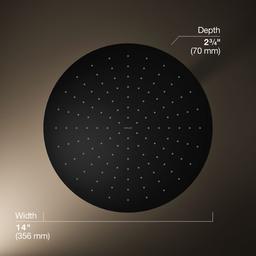 Kohler Contemporary Round 14- single-function rainhead, 2.5 gpm - Matte Black - image 3