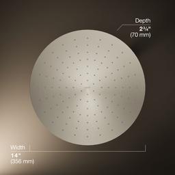 Kohler Contemporary Round 14- single-function rainhead, 2.5 gpm - Vibrant Brushed Nickel - image 3