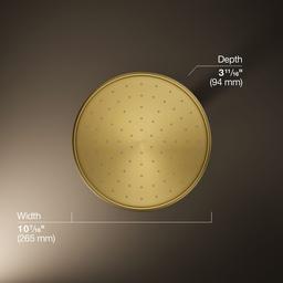 Kohler Traditional 10'' single-function rainhead, 1.75 gpm - Vibrant Brushed Moderne Brass - image 3
