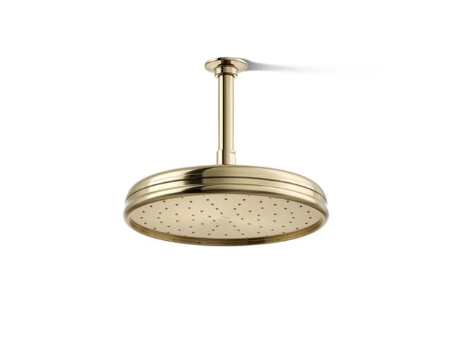 Kohler Traditional 10'' single-function rainhead, 1.75 gpm - Vibrant French Gold