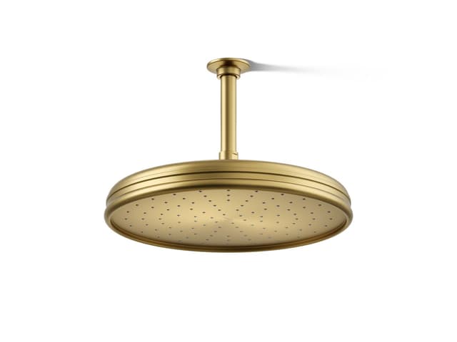 Kohler Traditional 12'' single-function rainhead, 2.5 gpm - Vibrant Brushed Moderne Brass