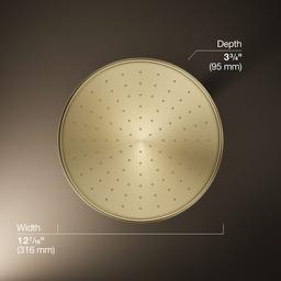 Kohler Traditional 12'' single-function rainhead, 2.5 gpm - Vibrant French Gold - image 3